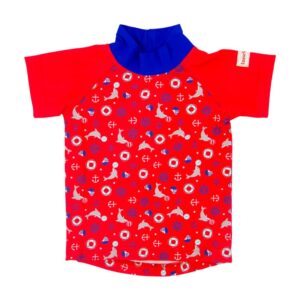 Plavalna majica z UV zaščito za malčke red marine